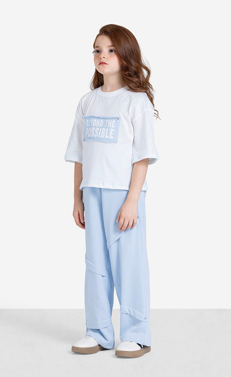 Girls' Printed Short-Sleeve Set - Baby Blue – view 2