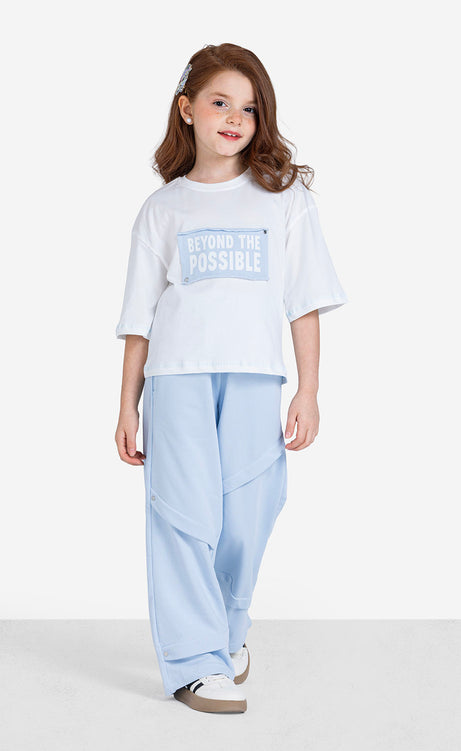 Girls' Printed Short-Sleeve Set - Baby Blue – view 4