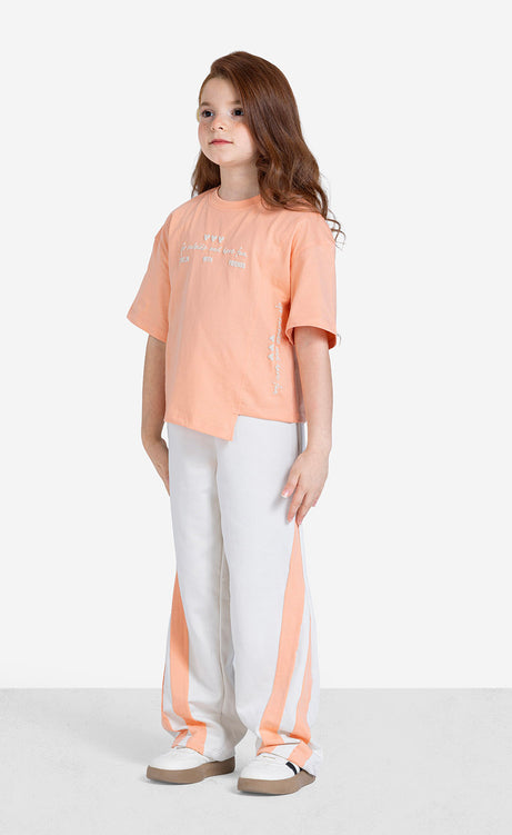 Girls' Printed Short-Sleeve Set - Orange – view 2