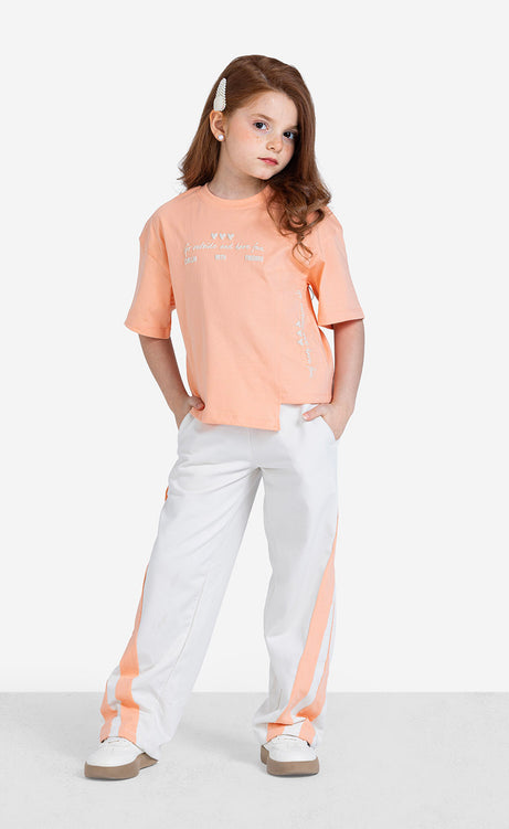 Girls' Printed Short-Sleeve Set - Orange – view 4