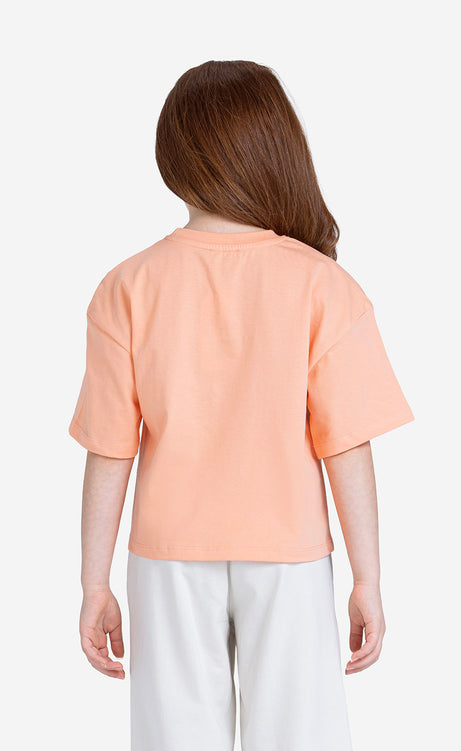 Girls' Printed Short-Sleeve Set - Orange – view 3