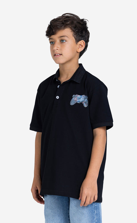 Boys' Printed Short-Sleeve Polo Shirt – view 5