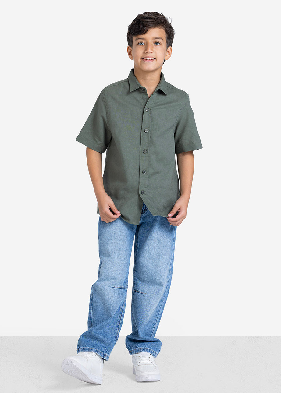 Half sleeve shirt - Boys - Plain
