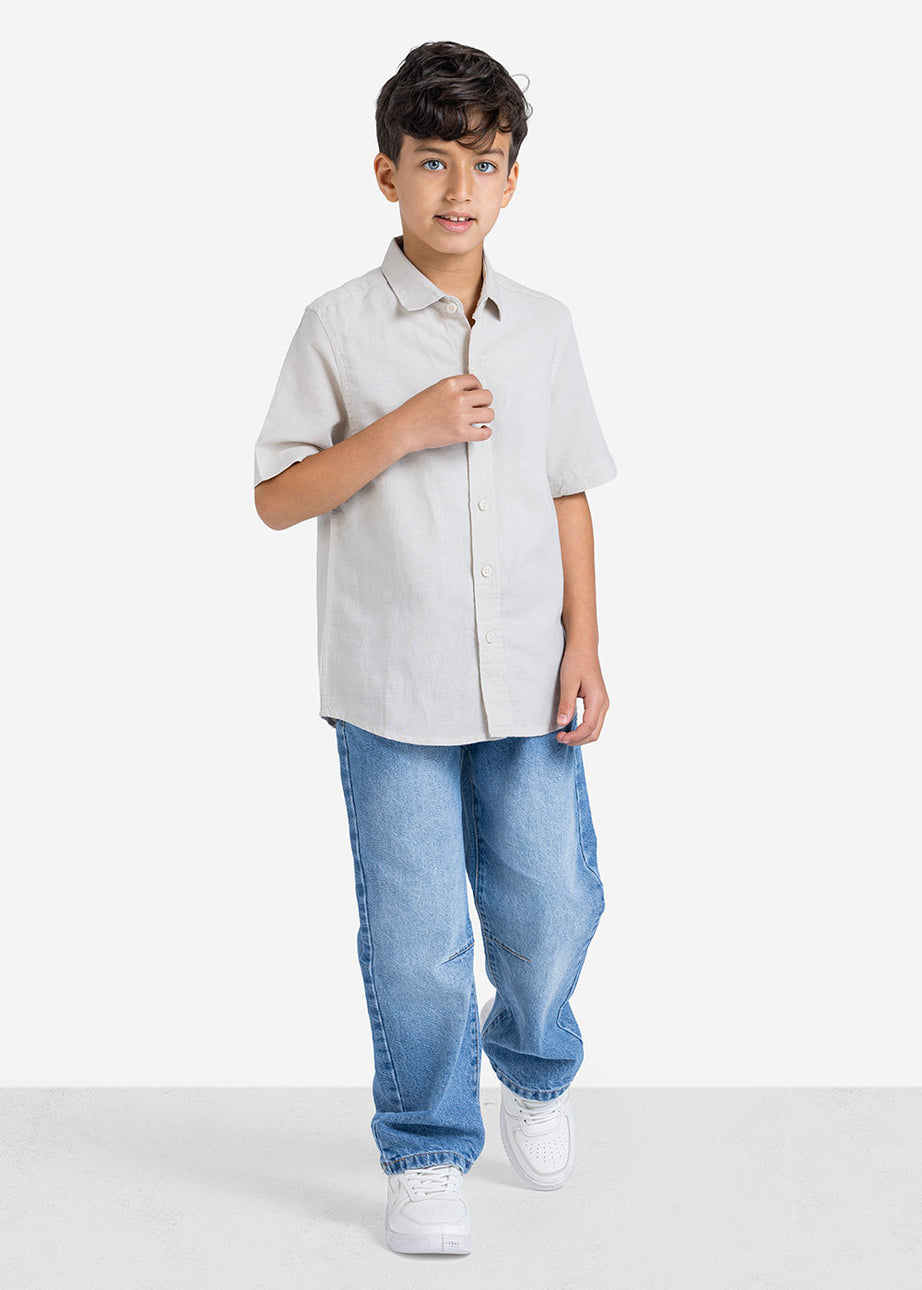 Half sleeve shirt - Boys - Plain