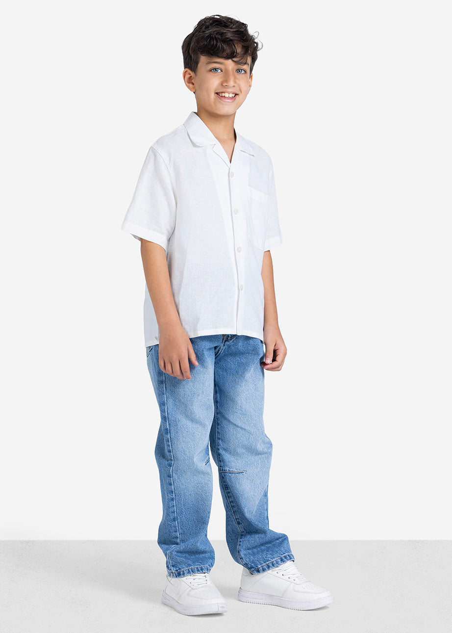 Half sleeve shirt - Boys - Plain