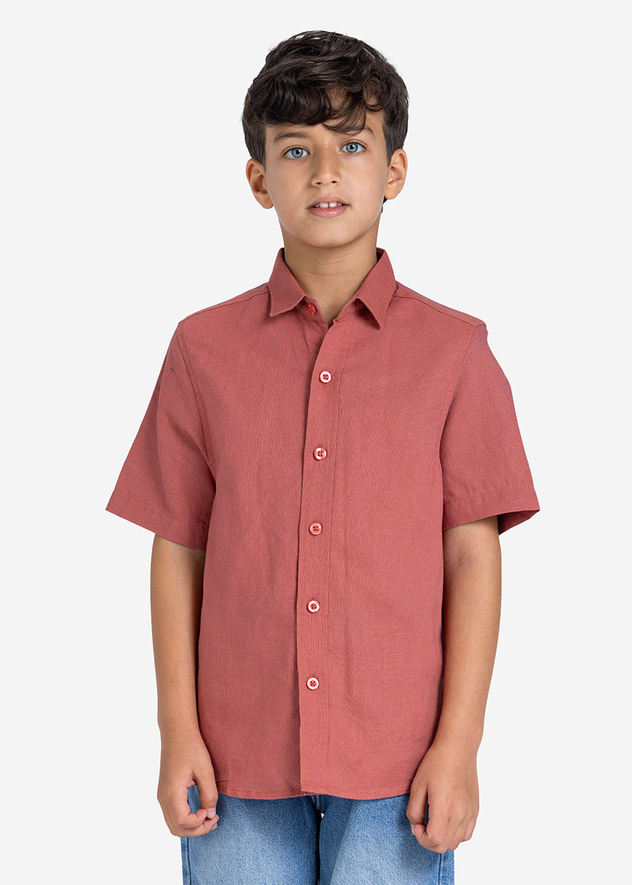 Half sleeve shirt - Boys - Plain