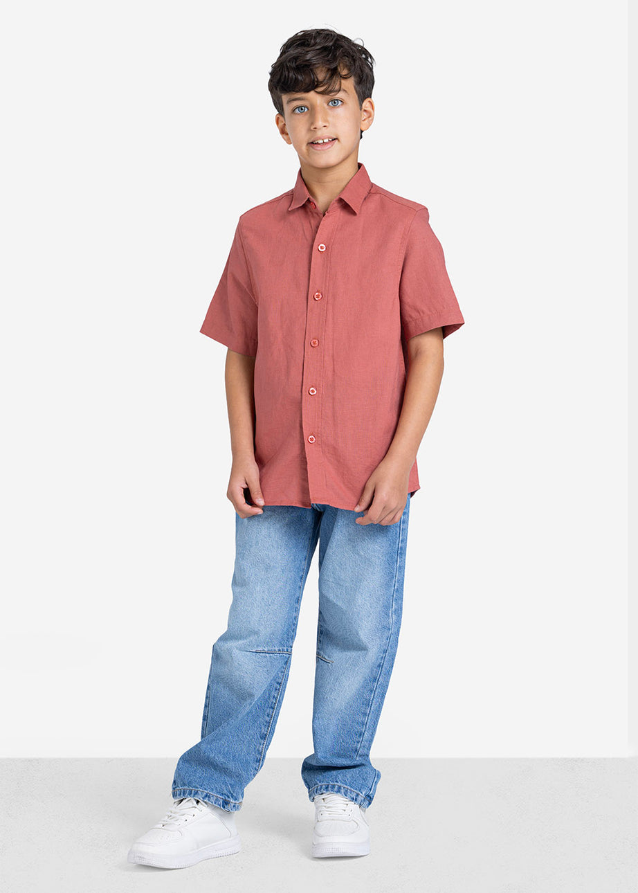 Half sleeve shirt - Boys - Plain