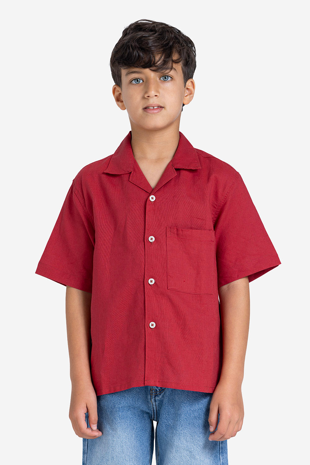 Half sleeve shirt - Boys - Plain