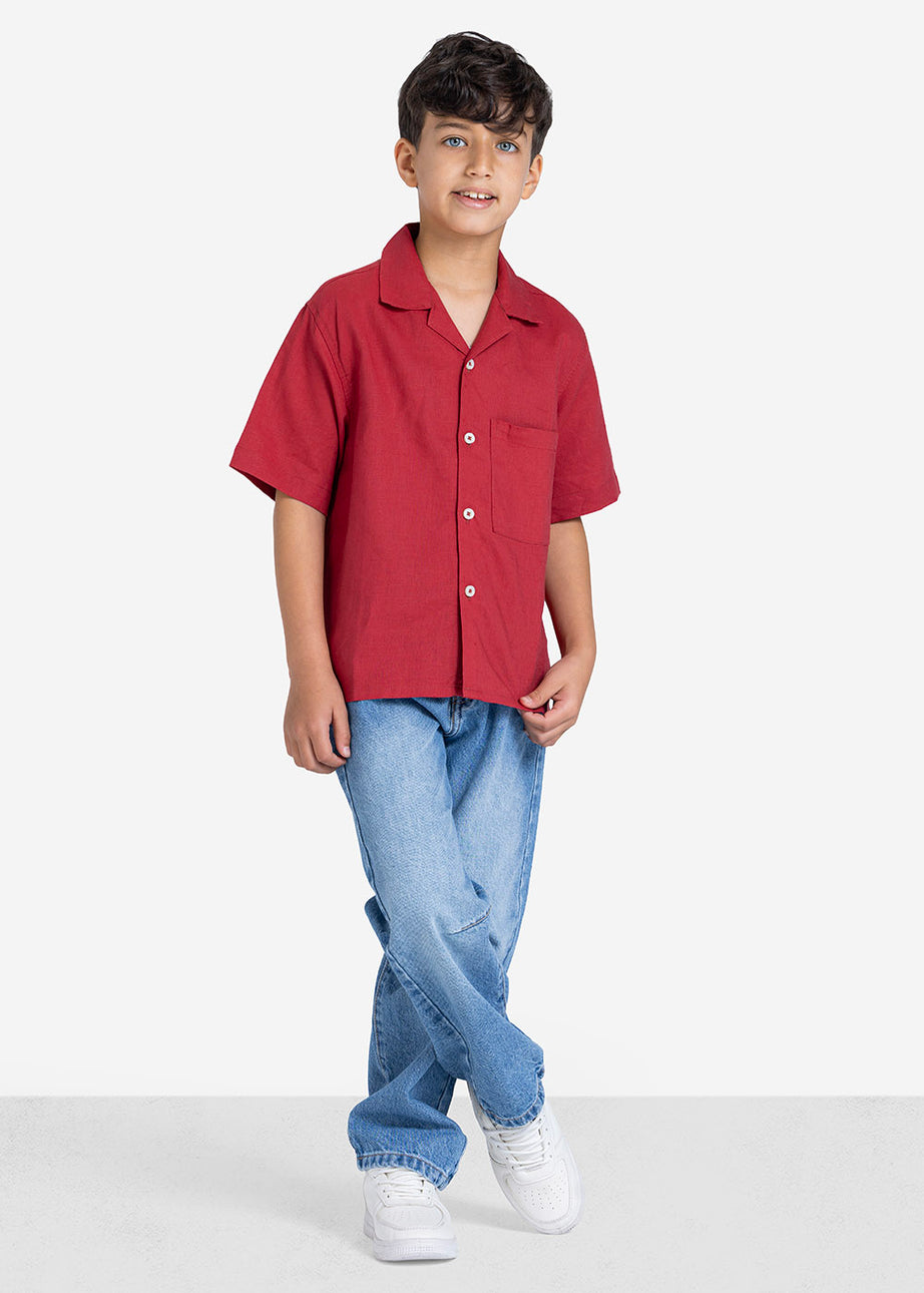 Half sleeve shirt - Boys - Plain