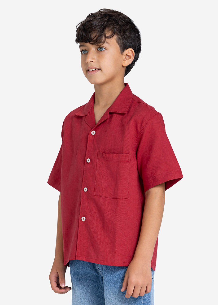 Half sleeve shirt - Boys - Plain