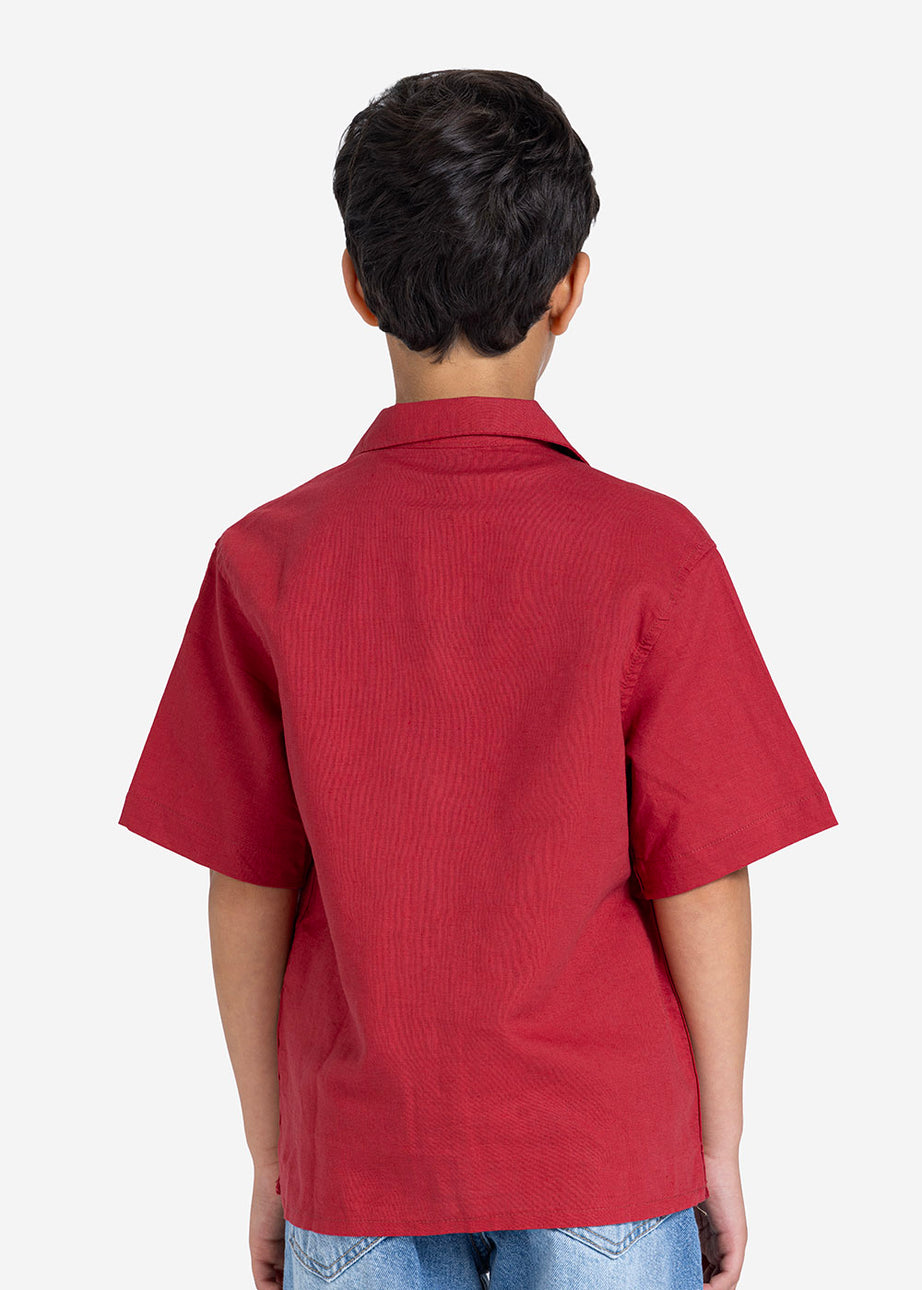 Half sleeve shirt - Boys - Plain