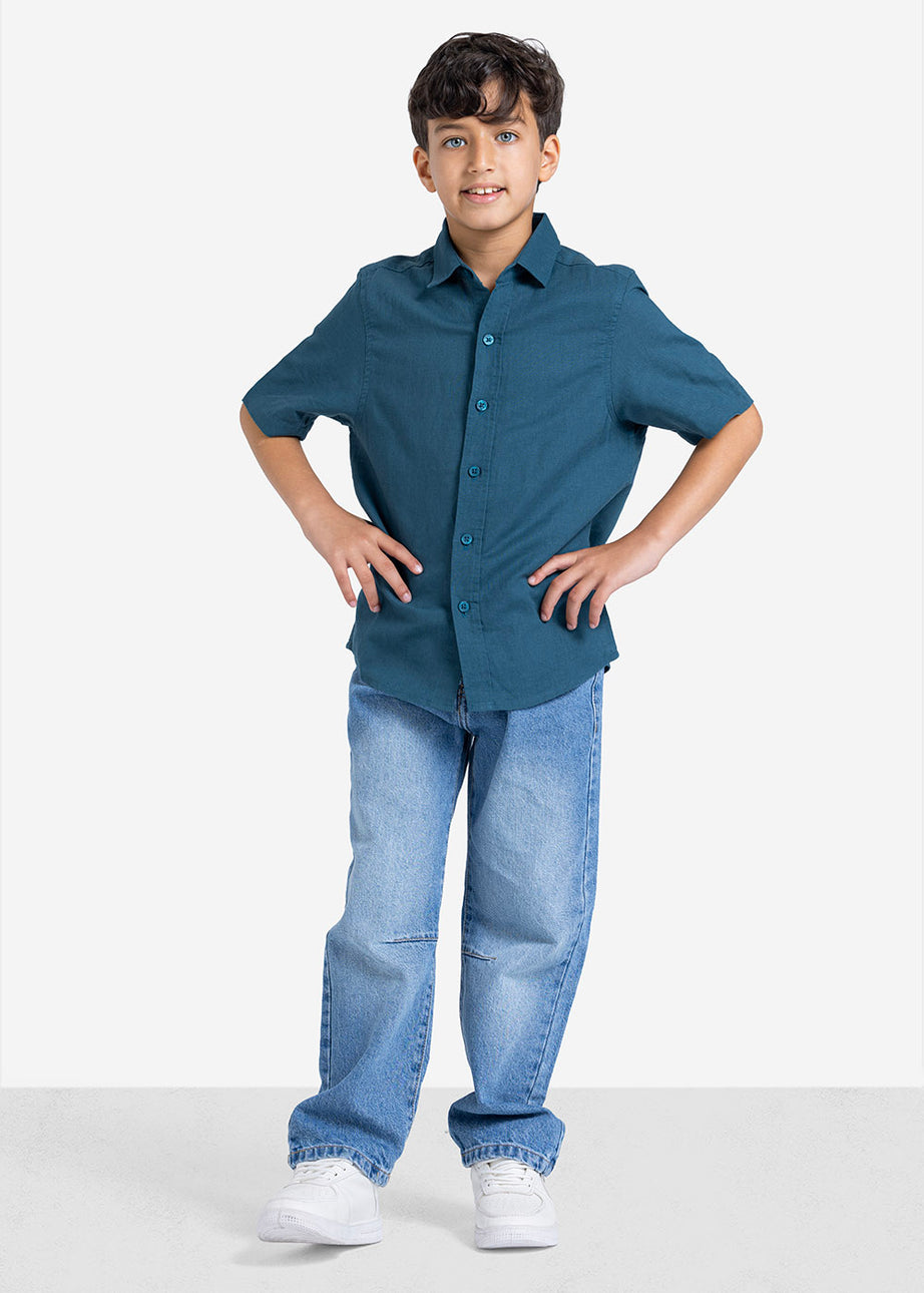 Half sleeve shirt - Boys - Plain