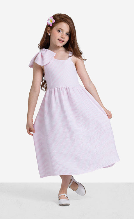 Girls' Plain Round-Neck Dress – view 5