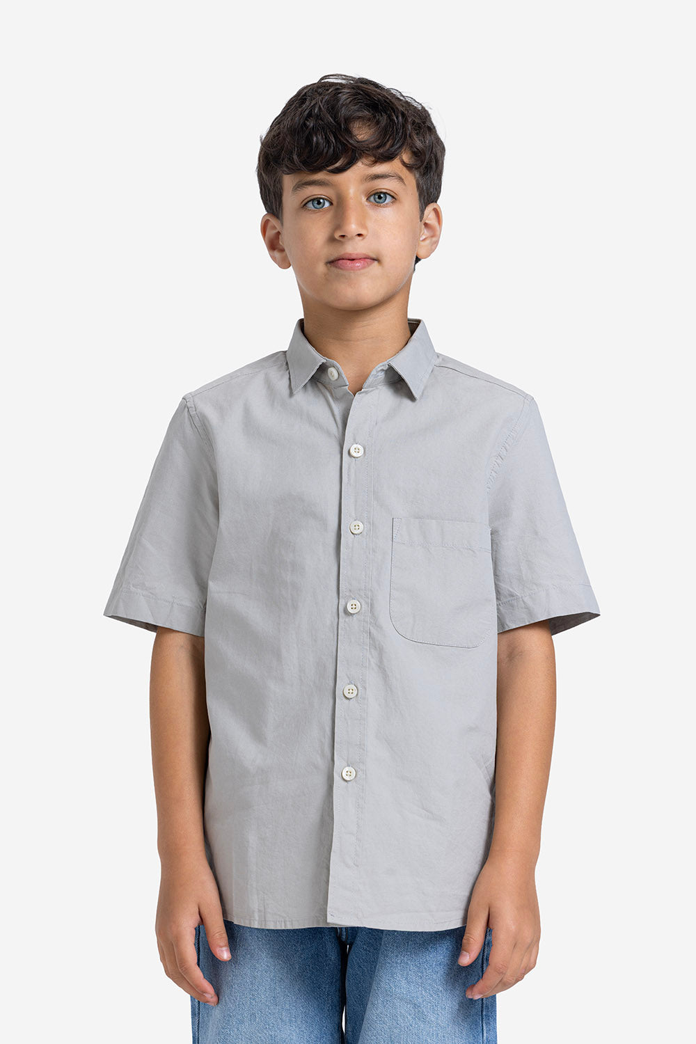 Half sleeve shirt - Boys - Plain