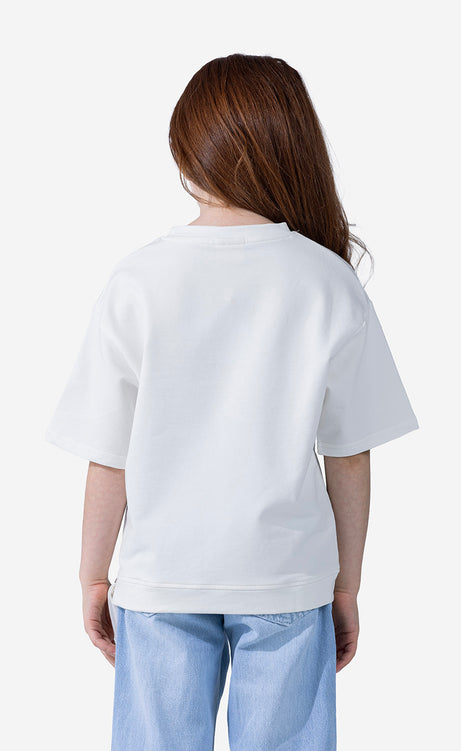Girls' Printed Crew-Neck Short-Sleeve T-Shirt – view 3