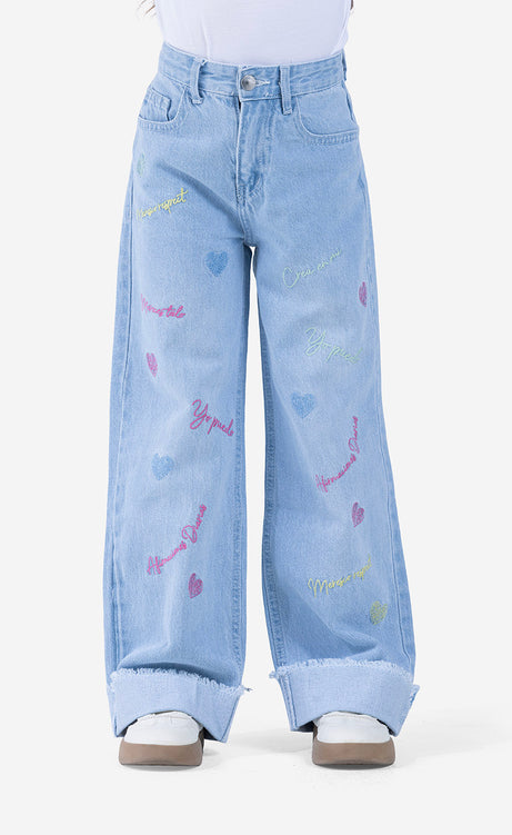 Girls' Wide-Leg Jeans