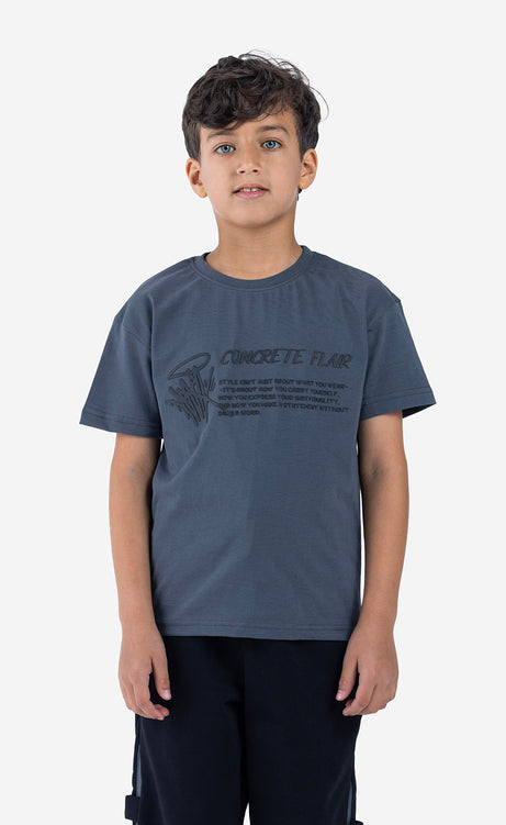 Boys' Printed Short-Sleeve Set - Light Beige & Dark Gray – view 4