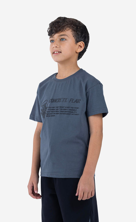 Boys' Printed Short-Sleeve Set - Light Beige & Dark Gray – view 5