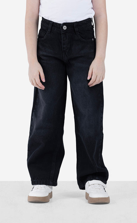 Girls' Jeans - Black, Dusty Blue & Light Blue – view 2